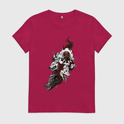 Футболка хлопковая женская Принцесса Мононоке оборотень, цвет: маджента