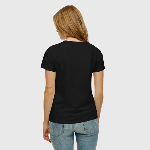 Женская футболка Shik shak shok - разноцветная надпись / Черный – фото 4