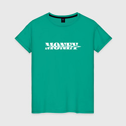 Футболка хлопковая женская Money, цвет: зеленый