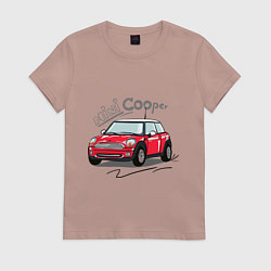 Футболка хлопковая женская Mini Cooper, цвет: пыльно-розовый