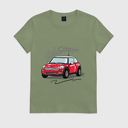 Футболка хлопковая женская Mini Cooper, цвет: авокадо