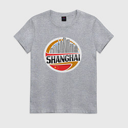 Футболка хлопковая женская Шанхай Китай, цвет: меланж