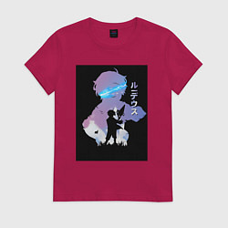 Футболка хлопковая женская Реинкарнация безработного Рудеус Грейрат, цвет: маджента