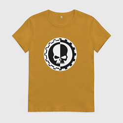 Футболка хлопковая женская Вархаммер Механикус, цвет: горчичный