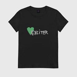 Футболка хлопковая женская Depeche Mode - Exciter logos, цвет: черный