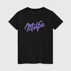 Футболка хлопковая женская Milfa в стиле milka, цвет: черный