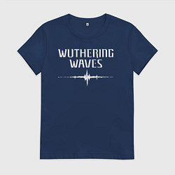 Футболка хлопковая женская Wuthering Waves Frequency, цвет: тёмно-синий