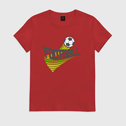 Футболка хлопковая женская Football game, цвет: красный
