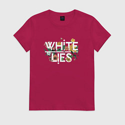 Футболка хлопковая женская White Lies - Flowers, цвет: маджента