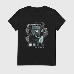 Футболка хлопковая женская Jiyan - Wuthering Waves, цвет: черный