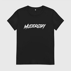 Футболка хлопковая женская Мусоргский, цвет: черный