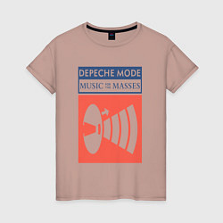 Футболка хлопковая женская Depeche Mode - Music for the masses merch, цвет: пыльно-розовый