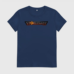 Футболка хлопковая женская Stormgate logo, цвет: тёмно-синий