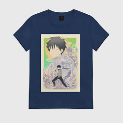 Футболка хлопковая женская Магическая битва Юта Оккоцу арт, цвет: тёмно-синий