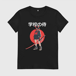 Футболка хлопковая женская Девочка демон, цвет: черный