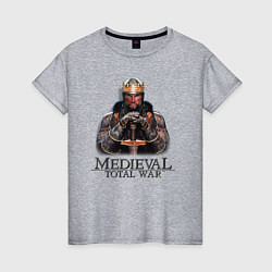 Футболка хлопковая женская Medieval: Total War logo, цвет: меланж