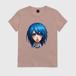 Футболка хлопковая женская Синеглазая, цвет: пыльно-розовый
