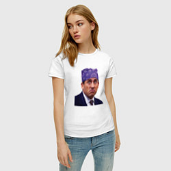 Футболка хлопковая женская Prison mike Michael Scott офис, цвет: белый — фото 2