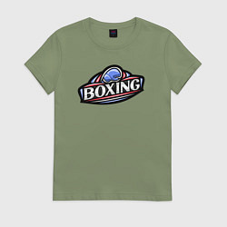 Футболка хлопковая женская Boxing sport, цвет: авокадо