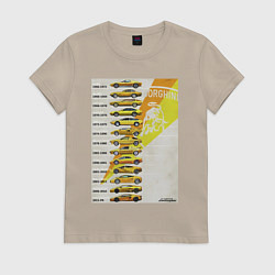 Футболка хлопковая женская Lamborghini эволюция, цвет: миндальный