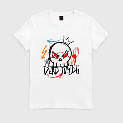 Футболка хлопковая женская Мёртвый внутри, цвет: белый