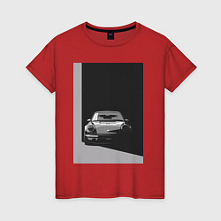 Футболка хлопковая женская Porsche 911 легендарный автомобиль, цвет: красный
