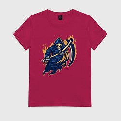 Футболка хлопковая женская Fire reaper, цвет: маджента