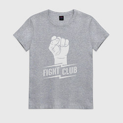 Футболка хлопковая женская Клуб бойцов, цвет: меланж