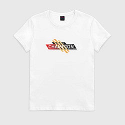 Футболка хлопковая женская Вы - чемпион, цвет: белый