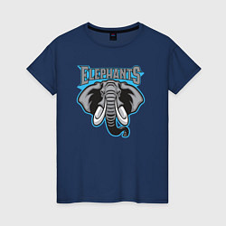 Футболка хлопковая женская Elephants team, цвет: тёмно-синий
