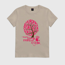 Футболка хлопковая женская Надежда, цвет: миндальный