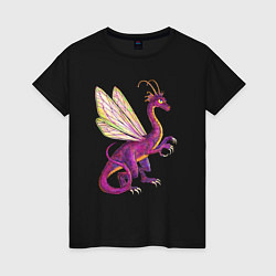 Футболка хлопковая женская HOMM3 Faerie Dragon, цвет: черный