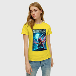 Футболка хлопковая женская Nightmare - terrible Pikachu neon glow, цвет: желтый — фото 2