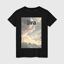 Футболка хлопковая женская Inna облака, цвет: черный