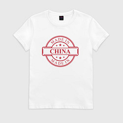 Футболка хлопковая женская Сделан в Китае, цвет: белый
