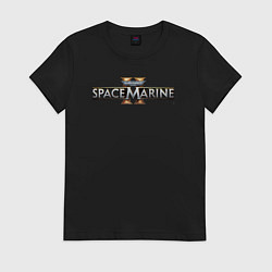 Футболка хлопковая женская Warhammer 40000 space marine 2, цвет: черный