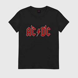 Футболка хлопковая женская AC DC devil, цвет: черный