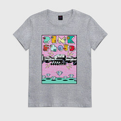 Футболка хлопковая женская Pink Floyd band rock, цвет: меланж