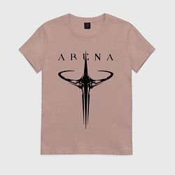 Футболка хлопковая женская Quake arena logo, цвет: пыльно-розовый
