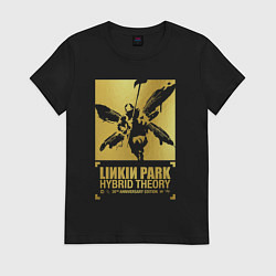 Футболка хлопковая женская Linkin Park rock band, цвет: черный