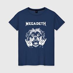 Футболка хлопковая женская Megadeth rock dog, цвет: тёмно-синий