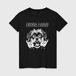 Футболка хлопковая женская Crystal Castles rock dog, цвет: черный