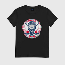 Футболка хлопковая женская Hockey club amateur, цвет: черный