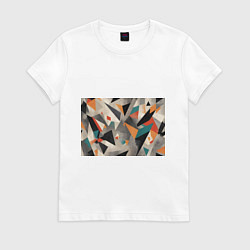 Футболка хлопковая женская Отголоски конструктивизма, цвет: белый