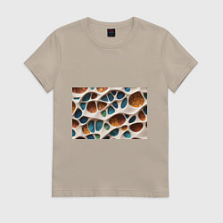 Футболка хлопковая женская Вдохновлено Антонио Гауди, цвет: миндальный