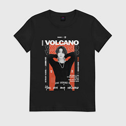 Футболка хлопковая женская Stray kids Han volcano, цвет: черный