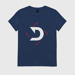 Футболка хлопковая женская Символ Deadlock в красном ромбе, цвет: тёмно-синий