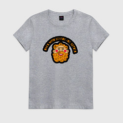 Футболка хлопковая женская Папы с бородой лучше, цвет: меланж