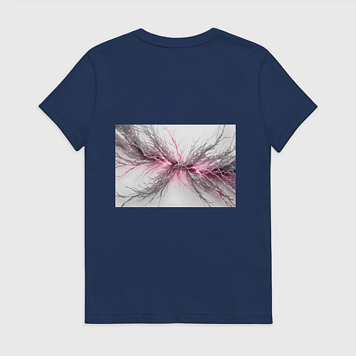 Женская футболка Электрическое сплетение / Тёмно-синий – фото 2