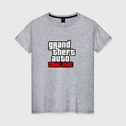 Футболка хлопковая женская GTA online logo game, цвет: меланж